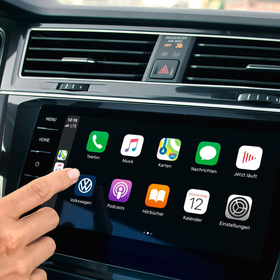 Apple CarPlay mit dem Car-Net Navigationssystem „Discover Pro“.