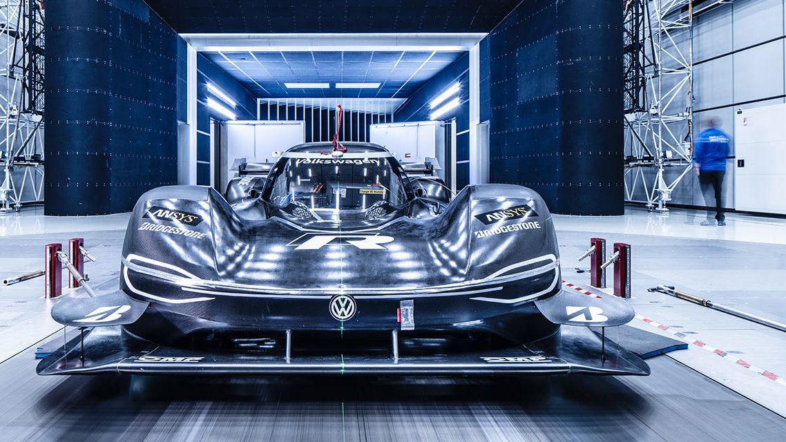 O Volkswagen ID.R  no túnel de vento