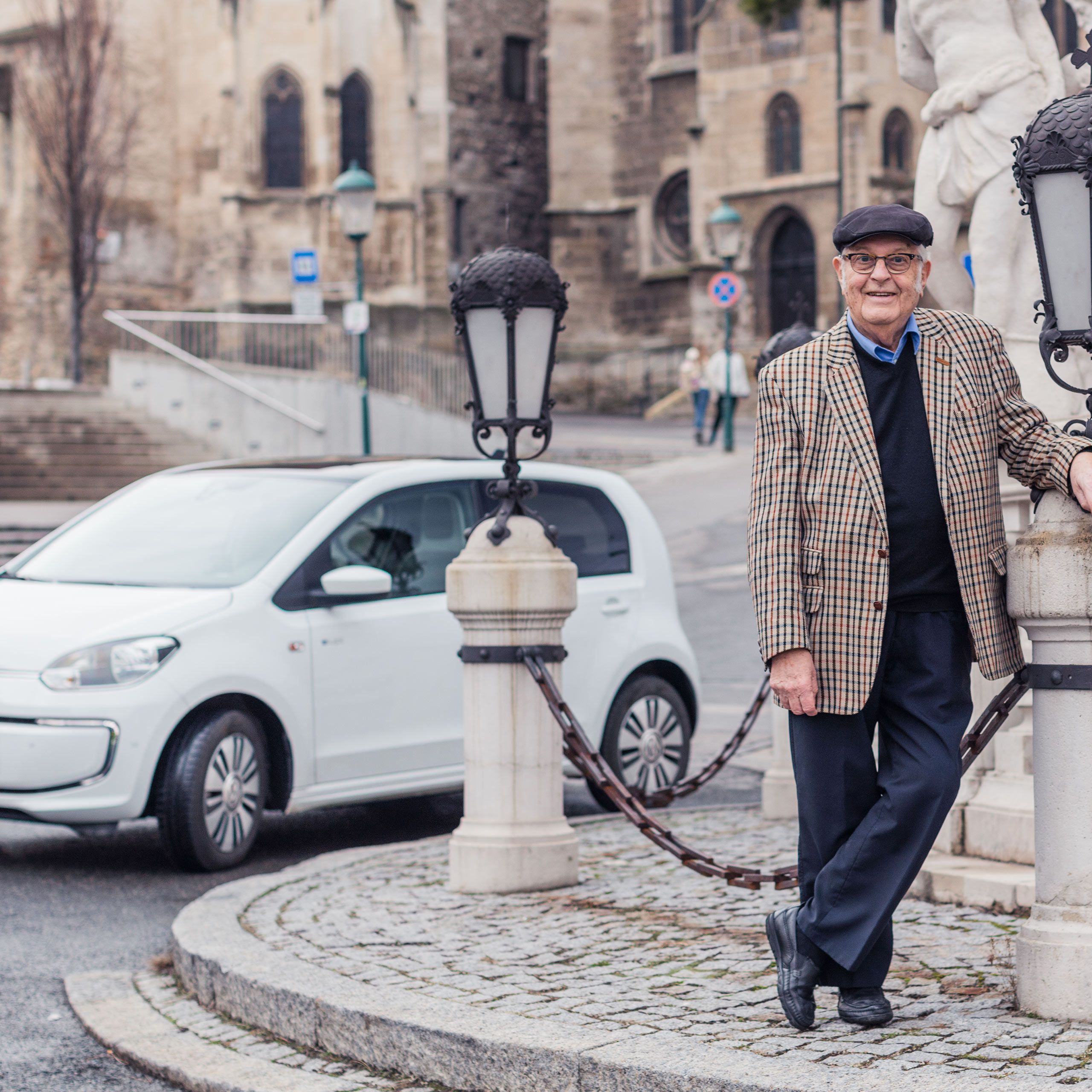 Gerhard Heinz em Viena com o seu e-up!